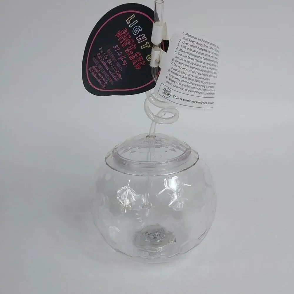 Target Bullseye Light Up Disco Ball Cup‎ with Straw 37.2 fl.oz. (NEW WITH TAG)